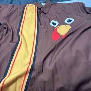 Hardaddy Thanksgiving Brown and Yellow Men's Shirt with Fun Design